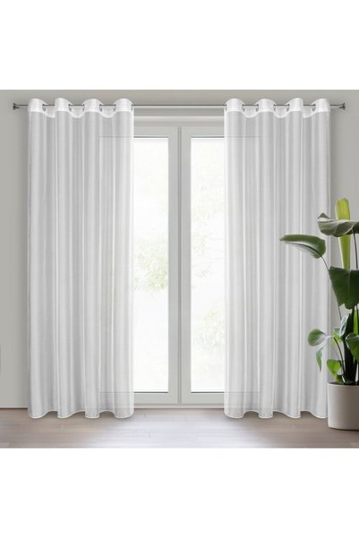 Eurofirany Perdea simpla, Eurofirany, Poliester, 34 g/m2, 140 x 260 cm, Alb