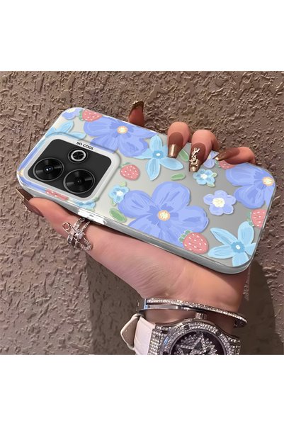 CHICASELUX حافظة متوافقة مع Redmi 13/13X بنمط زهرة الفراولة، واقية، للاستخدام...