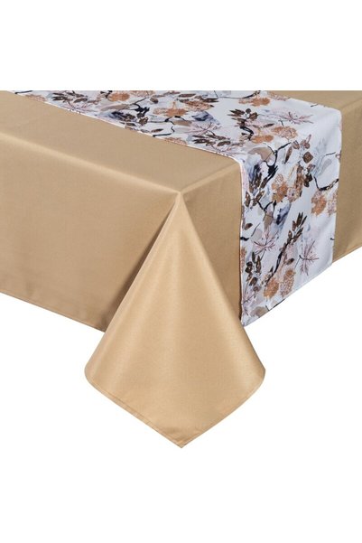 Eurofirany Fată de masă + șervet de masă 140x180+33x180 Anita 5, bej, cu moti...