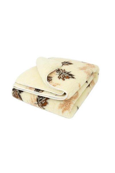 Kampol Patura din lana merinos 200x200 Acero crem frunze bej Produse de reabi...