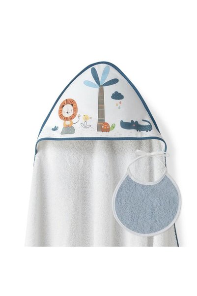 Interbaby Prosoape de baie copii Interbaby, 100x100cm, 20x20cm, alb-albastru