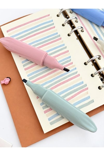 Kağıt Gemi Dükkan Monet Renkler 4'lü Pastel Renkli Yumuşak Uçlu Marker Kalem Seti / Fosforlu Kalem/ Keçeli Kalem/ Highlighter/İşaretleme Kalemi