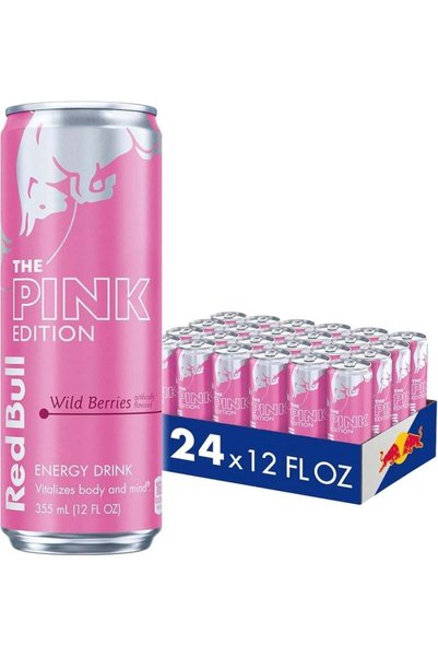 Red Bull ريد بول بينك إديشن خالي من السكر فواكه الغابة 250 مل - 24 علبة