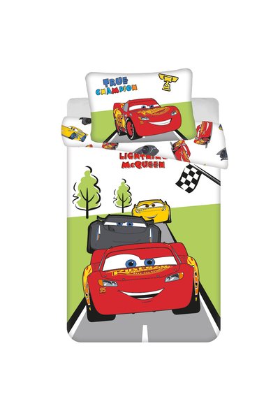 Jerry Fabrics Lenjerie de pat din bumbac 100x135 Champion Cars fata de perna ...