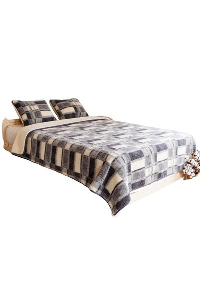 Kampol Set lenjerie de pat din lana naturala de merinos, Kampol, patura 175x2...