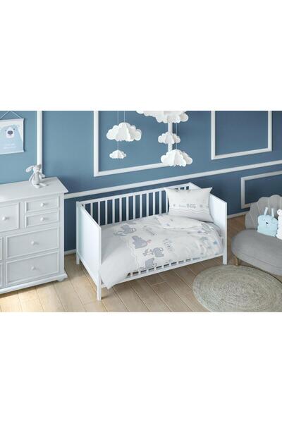 Karo Lenjerie de pat Karo, 160x200cm, 100% bumbac, alb-gri, set 3 piese