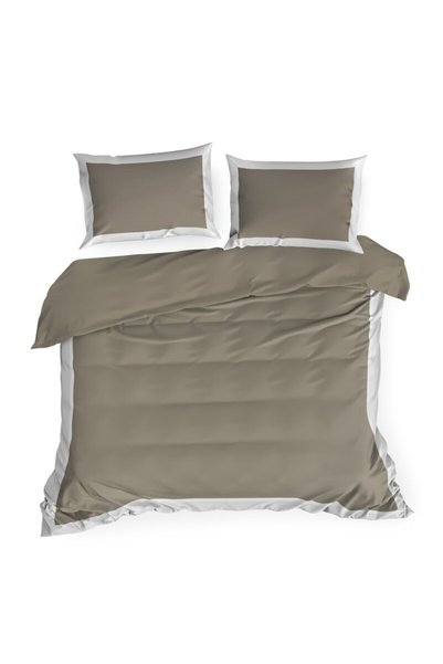 Eurofirany Set lenjerie de pat Laura, 3 piese, bej/alb, 160x200cm/70x80cm, bu...