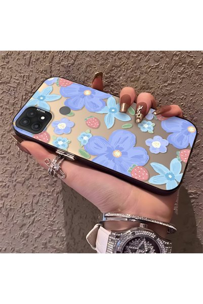 CHICASELUX حافظة متوافقة مع هاتف Oppo A15/A15S بنمط زهرة الفراولة، واقية، للا...