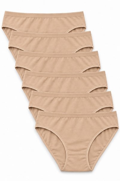 REN Women's Ten 6-Pack Non-Marking Bikini Panties Plain Ribbed Underwear