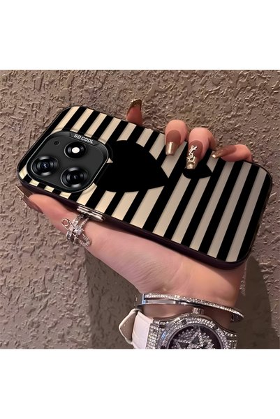CHICASELUX Tecno Spark 10 Pro Compatible Striped Black Case, Shockproof Silic...