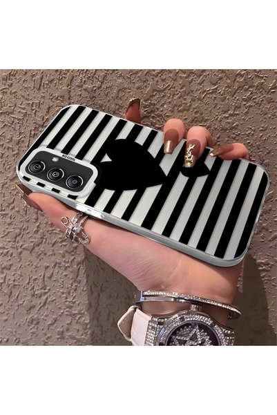 CHICASELUX Samsung Galaxy A24 Compatible Striped Black Case, Shockproof Silic...