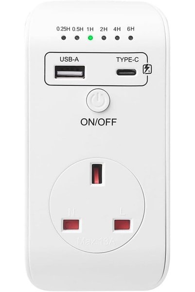 AZONEE مقبس توقيت ذكي مع منافذ USB و Type-C، جهاز تحكم بتوقيت عد تنازلي قابل ...
