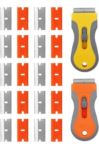 Lonimia Ceramic Scraper,2 Pack Scraper Tool with 10Pcs Plastic Blades and 10P...