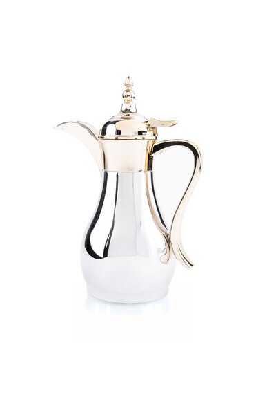 Alsaif Home Stainless Steel Coffee Dallah - 1L | Silver & Gold