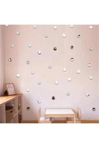 G Glixicom Set 100 Oglinzi Acrilice Rotunde Decorative Autoadezive Diametru 3 cm