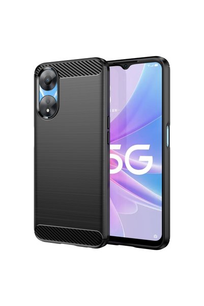 BURAQ For OPPO A58 5G Brushed Texture Carbon Fiber TPU Phone Case(Black)