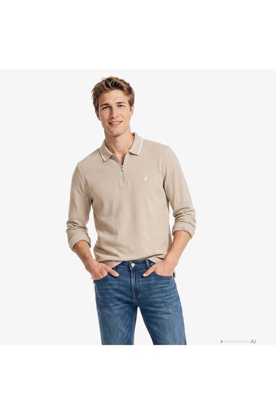 Nautica Erkek Bej Regular Fit Polo Yaka T-Shirt