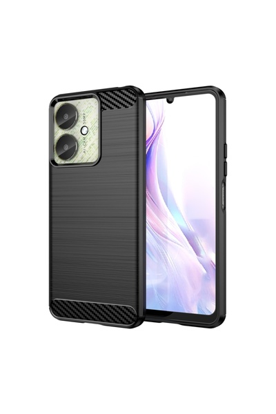 BURAQ For Xiaomi Redmi 13R 5G Brushed Texture Carbon Fiber TPU Phone Case(Black)