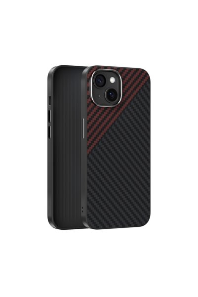 BURAQ For iPhone 14 ABEEL C Carbon Fiber Series 6D Micro Relief MagSafe Phone...