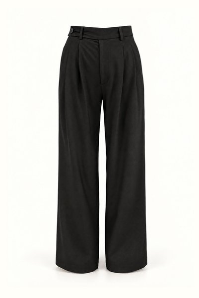 Sezgi Tekin Buttoned Pleated Black Palazzo Trousers