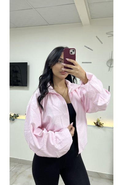 Sirena By Serpil Kadın Positana Fermuarlı Büzgü Detaylı Oversize Bomber Ceket