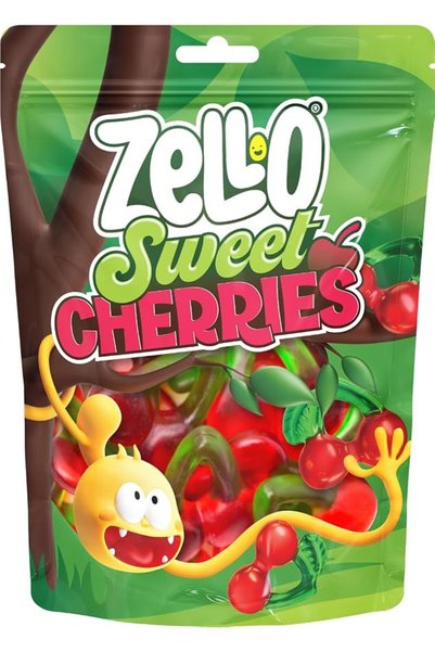 Trolli Zello Sweet Cherries Gummies, Cherry Gummies, 80g