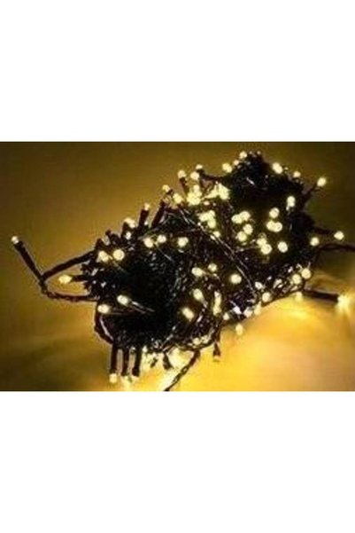 OEM LED Christmas installation with black wire, 200 LED, 18 m, warm white