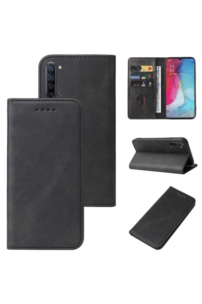 BURAQ For OPPO Reno3 5G Magnetic Closure Leather Phone Case(Black)