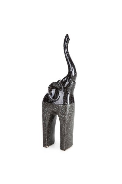 Eurofirany Figurina decorativa, Mandi, elefant, culoare otel, 12x7x35 cm, cer...