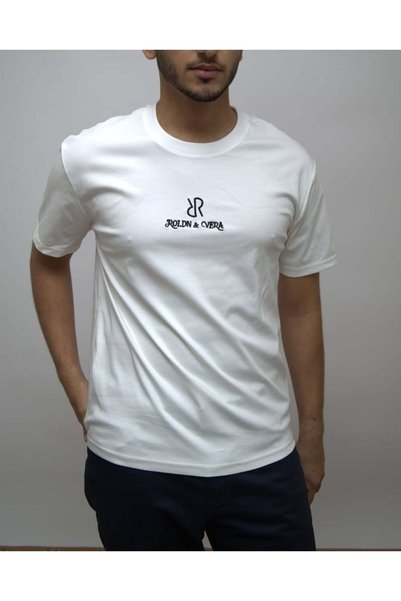 ROLDN & VERA Essential Logo T-Shirt – قميص قطن معالج بتصميم فاخر - 4XL - اسود