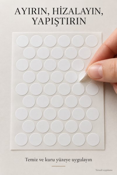 Genel Markalar Beyaz Yapışkanlı Vida Kapama Etiketi – Mobilya Delik Kapatıcı,...