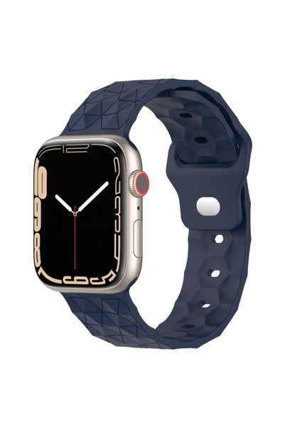 BURAQ Football Texture Silicone Watch Band For Apple Watch 5 44mm(Midnight Blue)