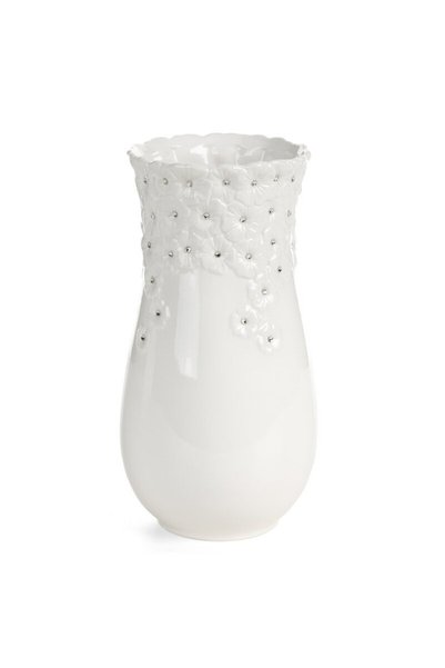 Eurofirany Vaza decorativa, Eurofirany, Elisa, alb, 14x14x28 cm, ceramica