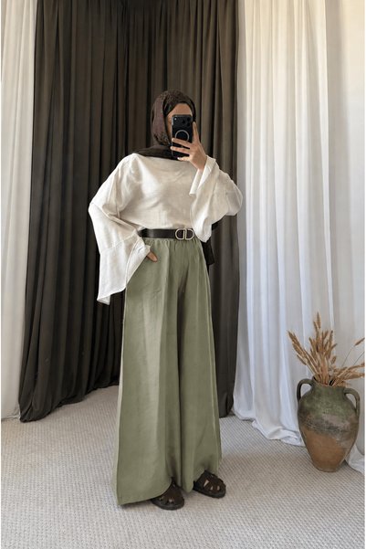 Hepsi Moda تنورة بجيوب - 5052 - أخضر تشاغلا