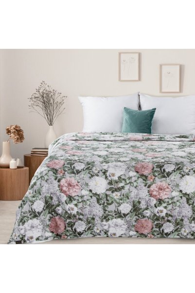 Eurofirany Patura IDA set 150x200 Eurofirany, florala, verde si roz