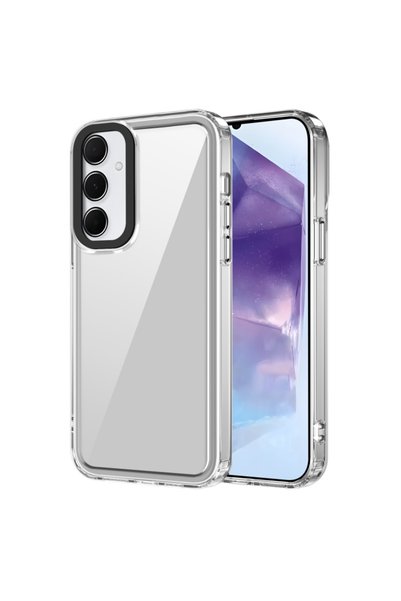 BURAQ For Samsung Galaxy A55 5G Transparent Acrylic + TPU Shockproof Phone Ca...