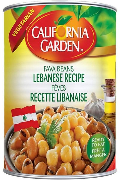 California Garden فول مدمس حسب الوصفة اللبنانية، علبة 450 جرام