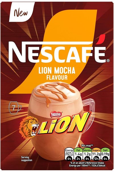 Nescafe قهوة نسكافيه ليون سريعة التحضير بنكهة الموكا، 7 أكياس × 20 جرام