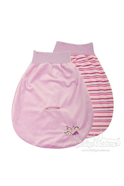 BabyMatex Sac de dormit bebe Best friends, bumbac, roz cu dungi, 0-8 luni