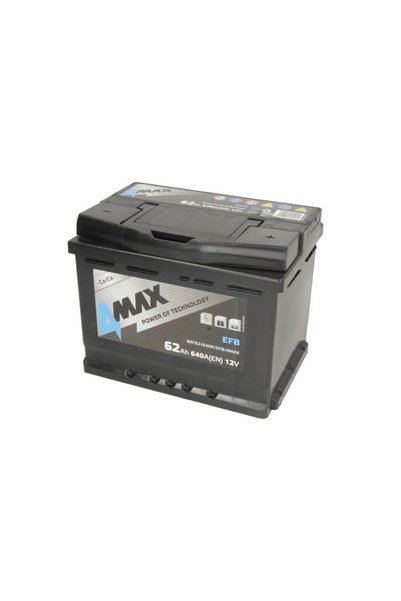 4Max Μπαταρία Αυτοκινήτου Start-Stop EFB 62Ah 640A (ΔΕΞΙ +) BAT62/640R/EFB/4M...