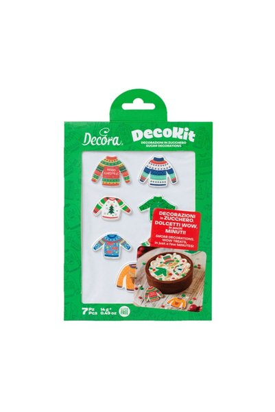 DECORA 2D Sugar Decorations Christmas Sweaters, 7 designs