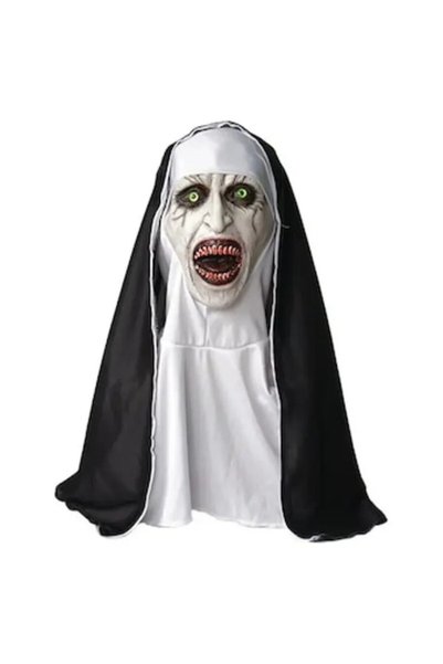 Zherqon Masca de călugăriță horror 'Nun' - Latex pentru Halloween, Bal mascat...