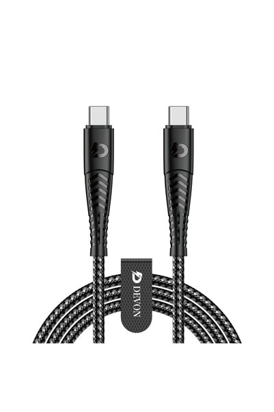 DEVON كابل شحن سريع قماش ضد القطع بقدرة 60 واط بمنفذي USB-C