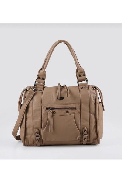 ich1one Coyo Nude Leather Shoulder Bag