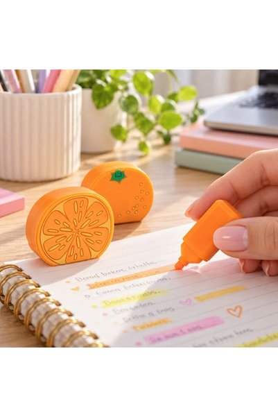 ANTBRO Mini Evidențiator Portocaliu cu Capac în Formă de Portocală 6,5cm, ANT...