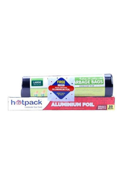 Generic Hotpack Garbage Bag Roll, 80 X 110 cm, 15 Bags + Aluminium Foil, 25 S...