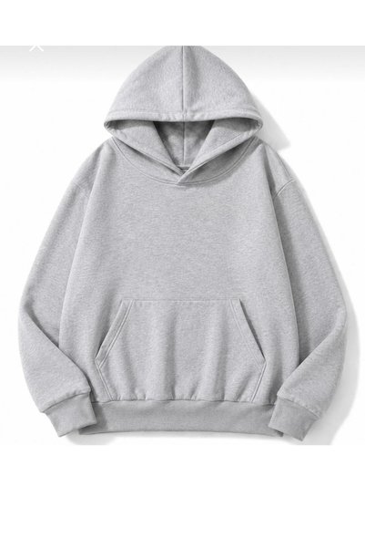 vipelmoda Kadın Kuyruklu Yıldız Sırt Taş Baskı Detaylı Oversize Kapüşonlu Cepli Sweatshirt