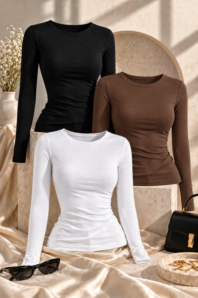 XRAY JEANS Women's Comfort Casual Spring 3-Piece Blouse