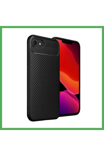 Nur store Çanta غطاء متوافق مع آيفون 16E مع تركيز تلقائي وغطاء كربوني - أسود ...