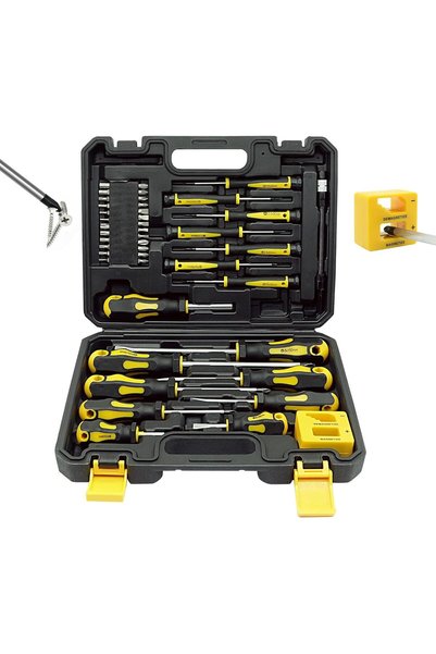 KASTWAVE 43pcs Magnetic Screwdriver Set, Including Slotted, Phillips, Hexagon...